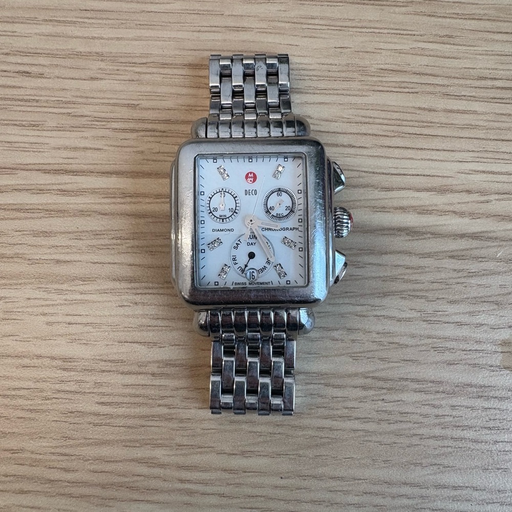 Michele Deco Stainless Steel Watch